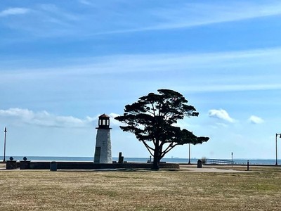Peaceful Sky Lighthouse Photography Calm Beach House Decor Buckroe Beach 4:3