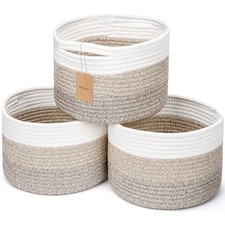 Small Rope Baskets for Storage, Baskets for Gifts Empty, Cute Mixed Brown-3PCS
