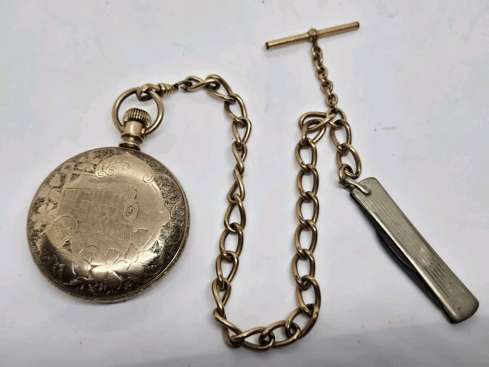 1892 U.S. Watch Co. (Waltham Mass) Gents Gold G.F. Victorian Pocket Watch 18s - Image 2 of 4