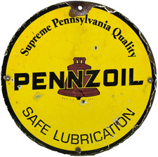 Vintage Pennzoil Motor Oil Porcelain Sign Gasoline Service Station Pump Plate Vintage Pennzoil Motor Oil Porcelain Sign Gasoline Service Station Pump Plate