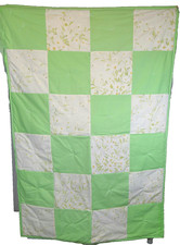 Lap Quilt Top Handmade Wall Hanging, Lap Throw, Table Throw Green67X45in Cottage