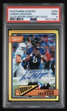 🔥 2018 Panini Honors Rookie RC Lamar Jackson Gold Auto #304 /25 PSA 9 Ravens