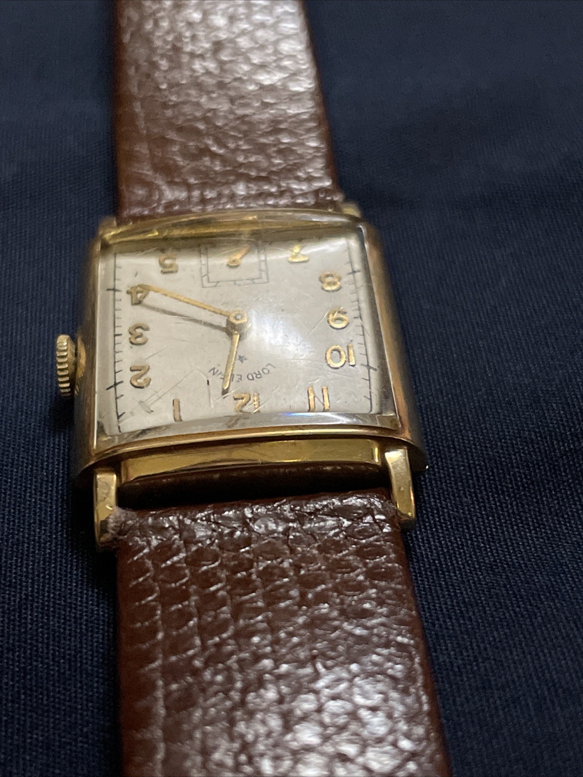 Working 1947 Lord Elgin Rectangular Art Deco 14k … - image 8