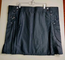 Cargo Utility Kilt by Kilt Experts Size 47 NOT Adjustable 100 Cotton Black