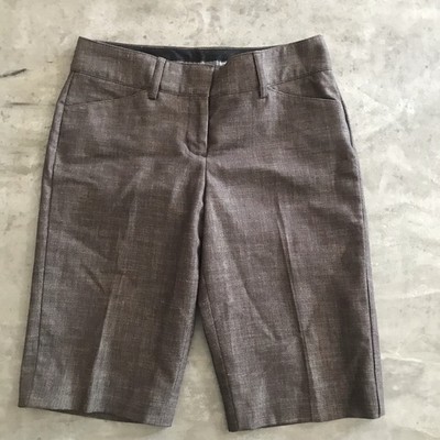 Express Editor Trouser Bermuda Shorts Womens 6 Brown Academia Preppy Career Y2K
