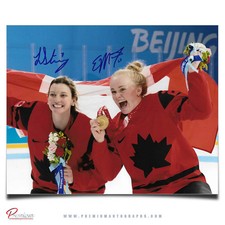 Laura Stacey & Emma Maltais Team Canada Autographed 8x10 Photo Medal Celebration