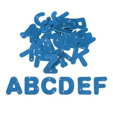 Alphabet Foam Stickers, 52Pcs Letters A-Z EVA Self Adhesive Glitters, Dark Blue