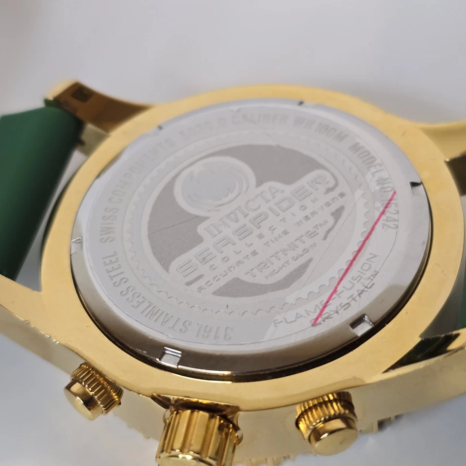 Reloj Hombre Invicta Sea Spider Cronógrafo Oro Verde 15242 50mm Foto 2 de 4