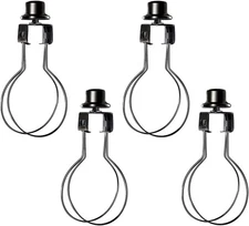ECUDIS 4 Pack Lamp Shade Light Bulb Clip Lampshade Adapter with Finial Black 