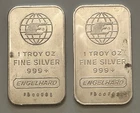Pair Vintage Engelhard 1 T-oz .999 Silver Bars  Low Serial FB 00581 & FB  00703