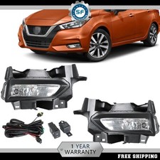 For Nissan Versa 2020 2021 Bumper Fog Lights Lamps Chrome Wbezelharness Pair