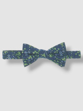 Tommy Hilfiger Mens Blue Floral Cotton Pre-Tied Bow Tie