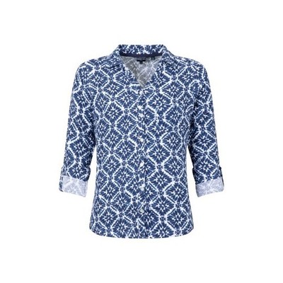 Weird Fish Syona Double Cloth Printed Shirt - Twilight - 8 10 12 14 16 18 - Brandneu mit Etikett