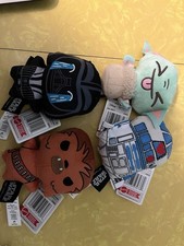 Mattel Star Wars Plush Lot of 4 Darth Vader Chewbacca R2-D2 Grogu
