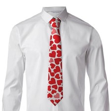 Men's Heart Necktie Holiday Formal Party Ties Novetly Gifts For Husband