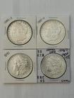 Nice Lot of 4 Morgan Silver Dollars 1882-S, 1885-O, 1890, 1898-O Look BU/UNC