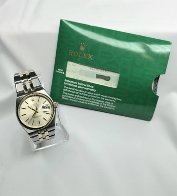 Vintage Rolex Datejust Oysterquartz 17013 80s Two Tone Champagne Dial 36mm Watch