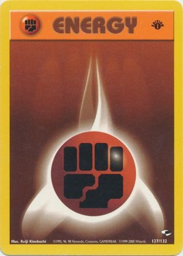 Pokemon Card - Gym Heroes 127/132 - FIGHTING ENERGY (common) **1st Edition** -NM