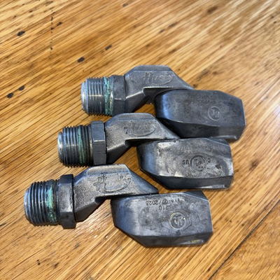#ad Lot Of 3 Vintage Husky 1VI Gas Pump Nozzle Plane Hose Swivel 3 4quot;Male x 3 4 $49.00