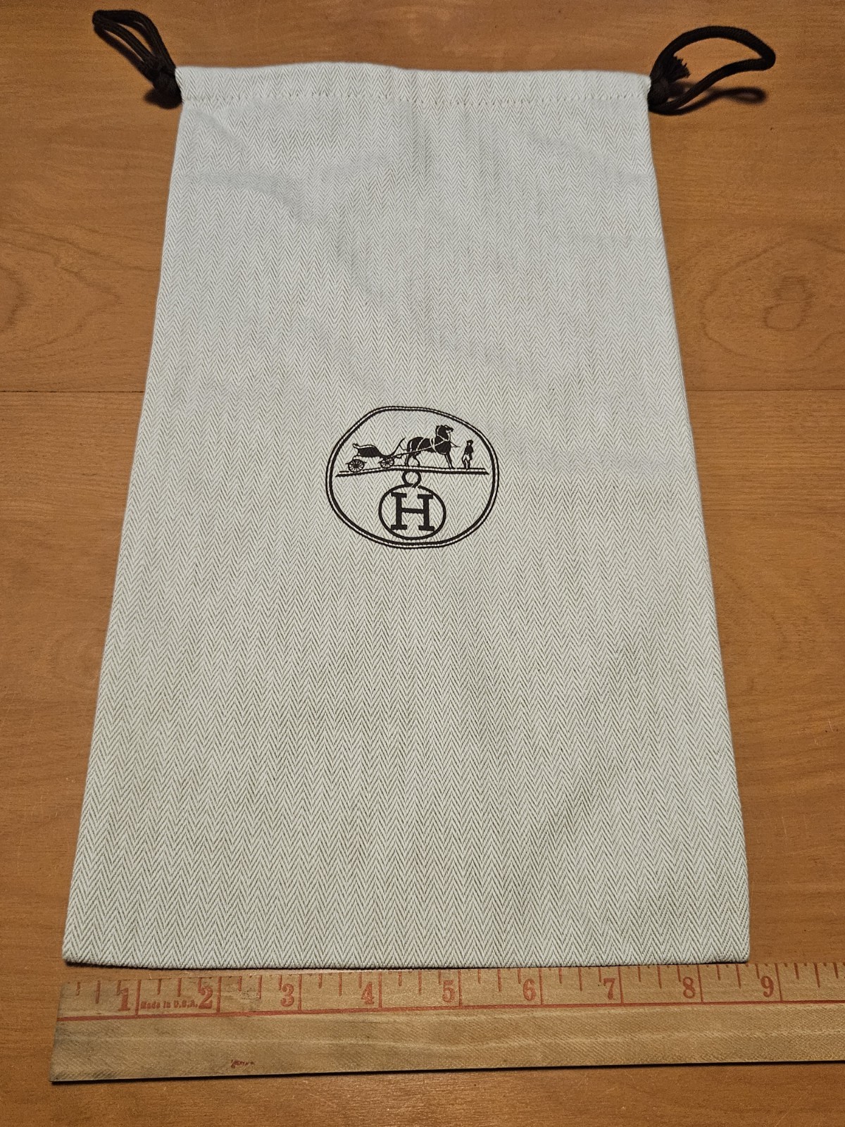 Authentic Hermes Paris Dust Bag Drawstring Pouch … - image 4