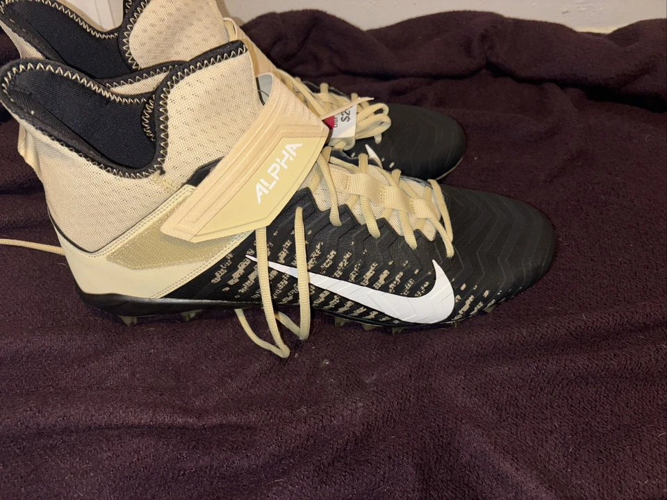 Nike Mens 17 Alpha Menace Pro 2 MID Football Cleats BV3945-102 White/Navy Blue - Image 2 of 4