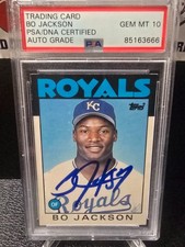 1986 Topps Traded Rookie Card BO JACKSON #50T AUTO GRADE PSA 10 GEM MINT