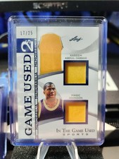 2025 Leaf In The Game Used Kareem Abdul-Jabbar & Magic Johnson Dual Patch /25