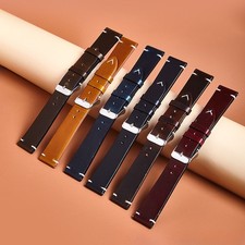 Oil-waxed Ultra-thin Genuine Leather Watch St...