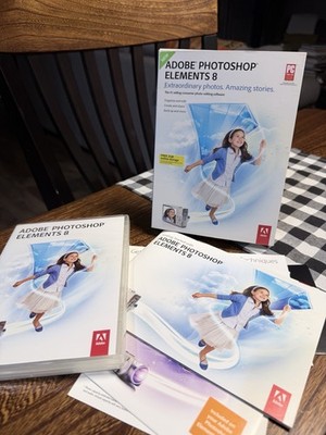 EUC Adobe Photoshop Elements, 8 PC, DVD, w/ Serial Number