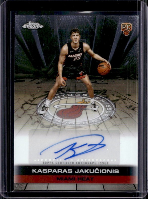 2025-26 Topps Chrome Kasparas Jakucionis Auto Autograph Rookies RC #TAIR-KJ Heat