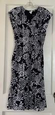 Women’s J. Crew Black/White Floral Pattern Lined Dress Size 4