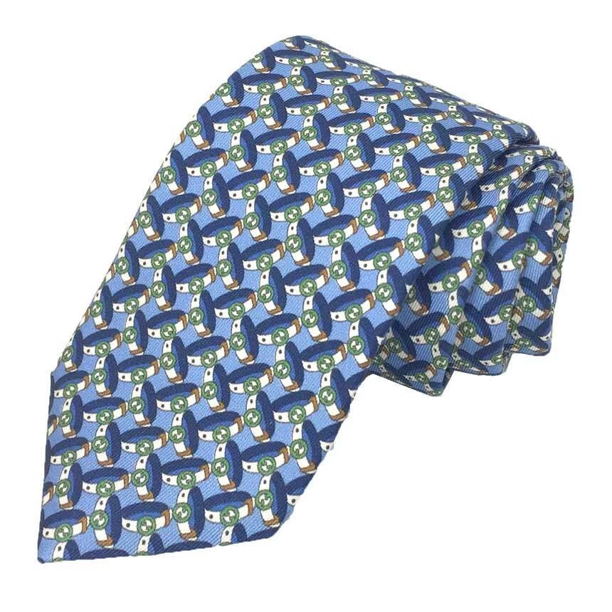 Ceinture homme Gucci motif cravate en soie bleue 14,8 cm occasion