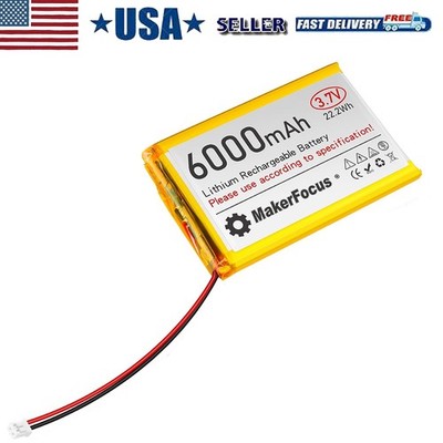 MakerFocus 3.7V 6000mAh LiPo Battery 1S 3C PH2.0 Plug for Arduino ESP32 Board