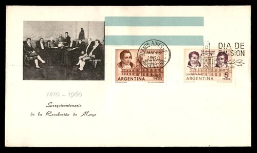 Mayfairstamps Argentina FDC 1960 Belgrano and Castelli May 25 First Day Cover aa