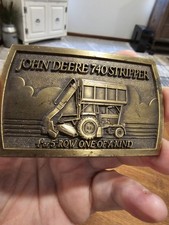 Vintage 1984 John Deere Belt Buckle 740 Stripper D4