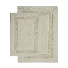 Regency 34 In. X 21 In. and 36 In. X 24 In. 2-Piece Bath Rug Set in Solid Ivory