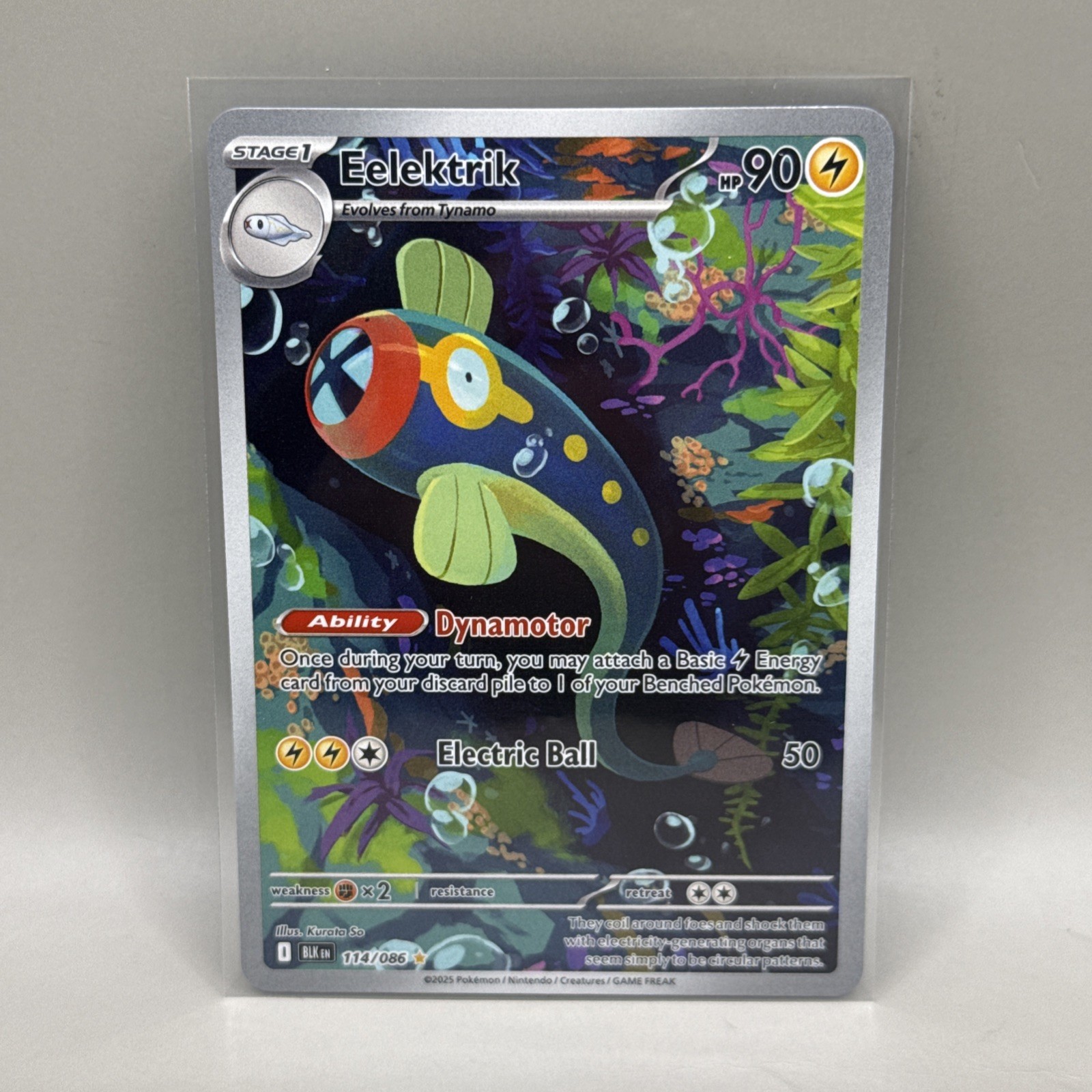 Pokémon TCG Eelektrik Black Bolt Illustration Rare 114/086 NM Card