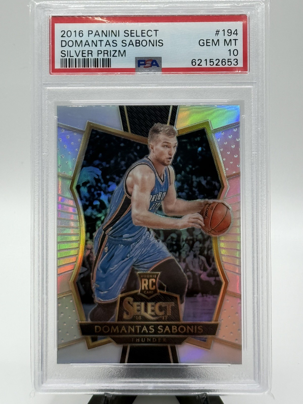 2016 Panini Select Domantas Sabonis #194 Silver Prizm Rookie RC PSA 10 Gem Mint