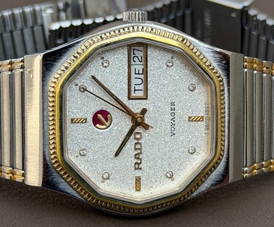 VINTAGE RADO VOYAGER SWISS MADE ZWEIFARBIGE HERRENUHR 31mm Gehäusegröße S-166