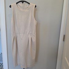 Banana Republic Ivory Cream Cheetah Imprint Ponte Sheath Dress Size 8