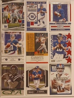 Eli Manning Card Lot × 14 - RC Emerald - Inserts - Base - New York Giants