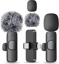 Wireless Mini Microphone for iPhone, Android Phone - Bluetooth Lavalier Lapel...