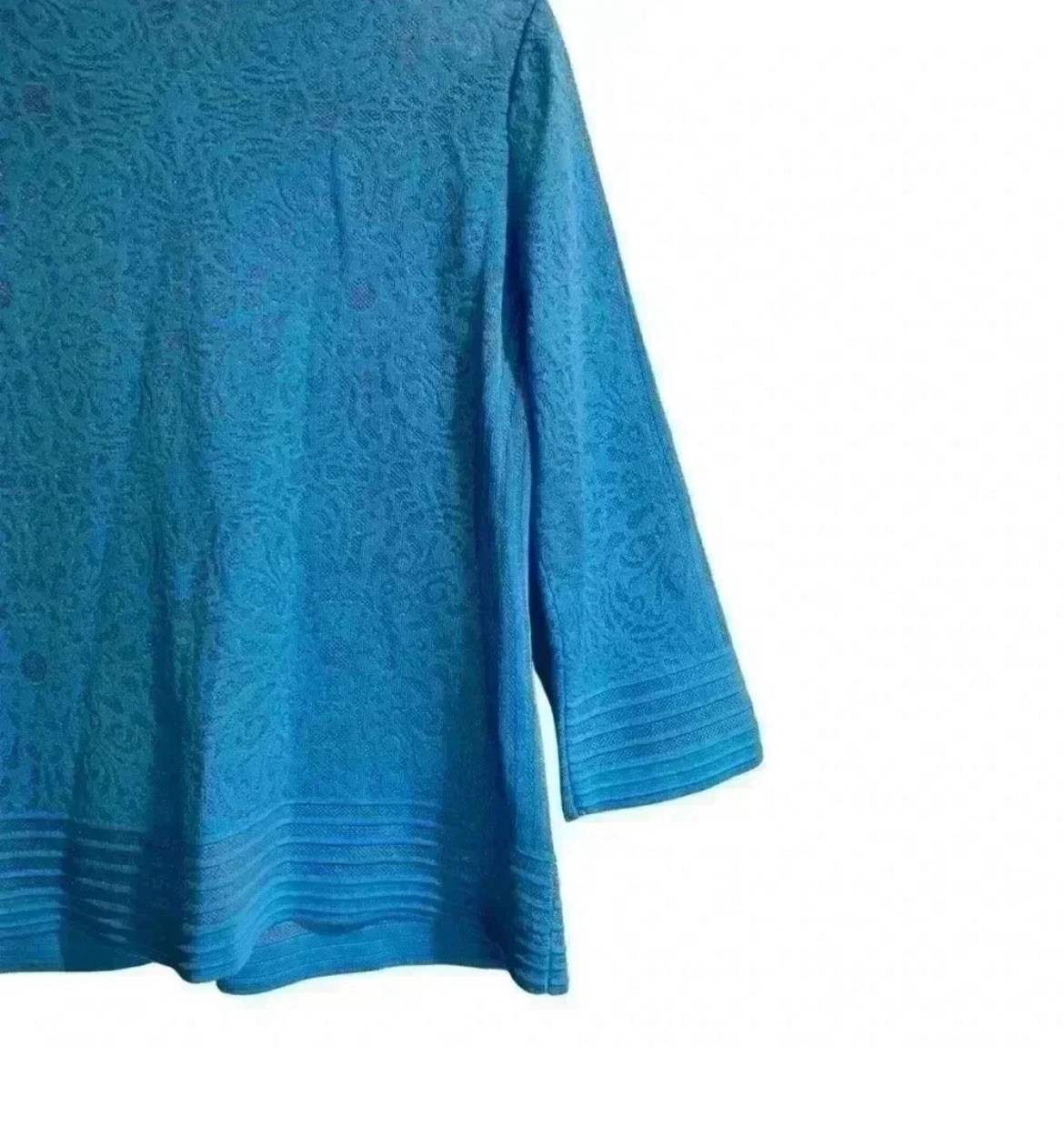 Ming Wang Vibrant Blue Patterned Jacket Cardigan … - image 8