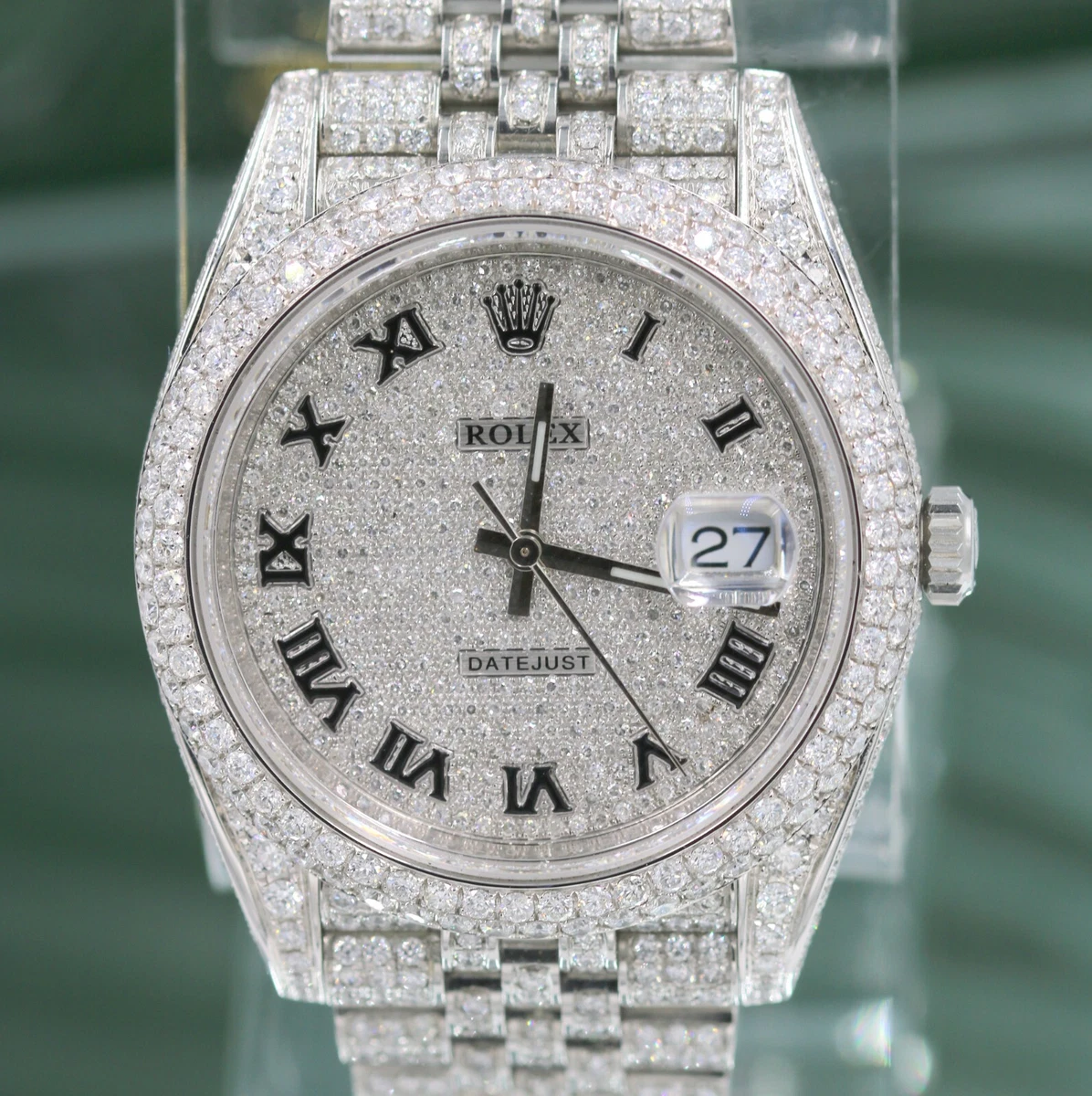 Rolex 41MM Datejust 126300 18 CTW Diamond Dial Jubilee Pave Watch Bust Down  ICED