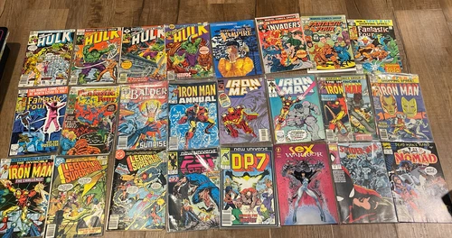 Vintage Mixed Comic Book Lot of 24- Iron Man, Hulk, Fantastic Four & More