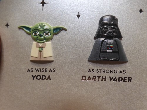 1 Papyruskarte VATERTAG Star Wars Yoda Darth Vader R2-D2 bester Vater in Galaxie - Bild 3 von 5