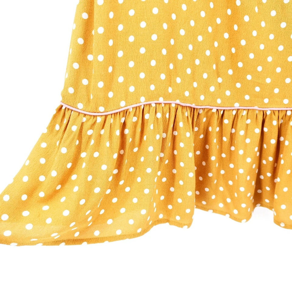 Falda midi larga con volantes amarillos lunares NUMPH XS S M L Foto 4 de 4