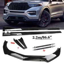 Front Bumper Lip Spoiler Chin Splitter For Ford Explorer ST Gloss Black Body