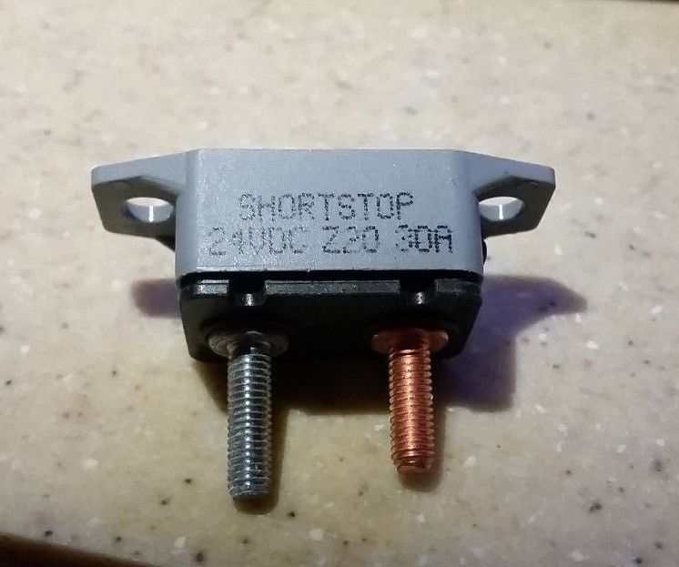 NEW* SHORTSTOP 24VDC Z20 30A MANUAL RESET BREAKER PLASTIC RV