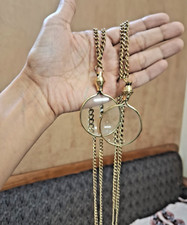 5 Set MONOCLE PENDANT/Necklace Magnifying Glass With 36" chain Brass Magnifier
